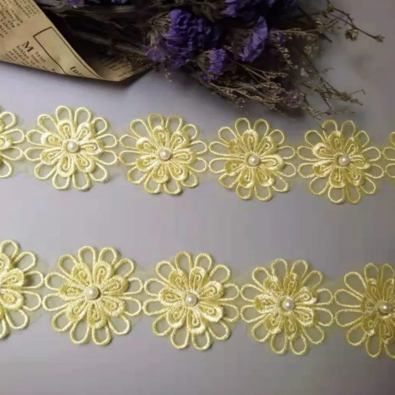 10x Yellow Pearl Flower DIY Soluble Wedding Lace Trim Knitting Embroidered Handmade Patchwork Ribbon Sewing Supplies Craft 5cm
10x Yellow Pearl Flower DIY Soluble Wedding Lace Trim Knitting Embroidered Handmade Patchwork Ribbon Sewing Supplies Craft 5cm