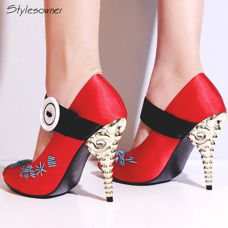 Stylesowner 2018 Strange Hollow High Heels Retro Pointed Toe Mary Janes Pumps Sexy Word Buckle Single Women String Bead Pumps
Stylesowner 2018 Strange Hollow High Heels Retro Pointed Toe Mary Janes Pumps Sexy Word Buckle Single Women String Bead Pumps