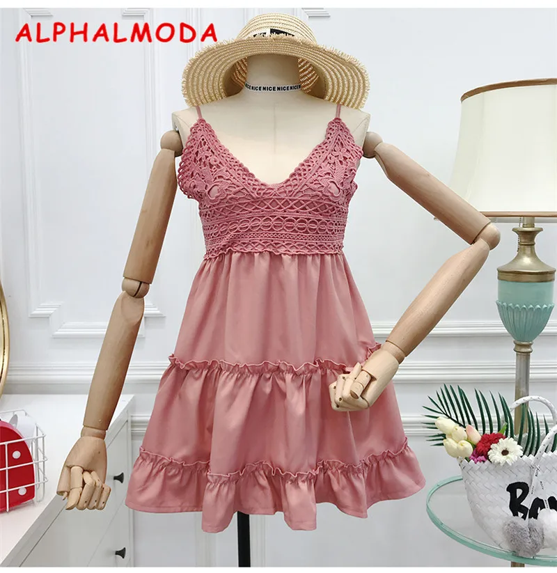 ALPHALMODA V-collar Backless High Waist Boho Holiday Short Dress Low-cut Bow Strap Elastic Waist Women Sexy Beach Vestidos
ALPHALMODA V-collar Backless High Waist Boho Holiday Short Dress Low-cut Bow Strap Elastic Waist Women Sexy Beach Vestidos
