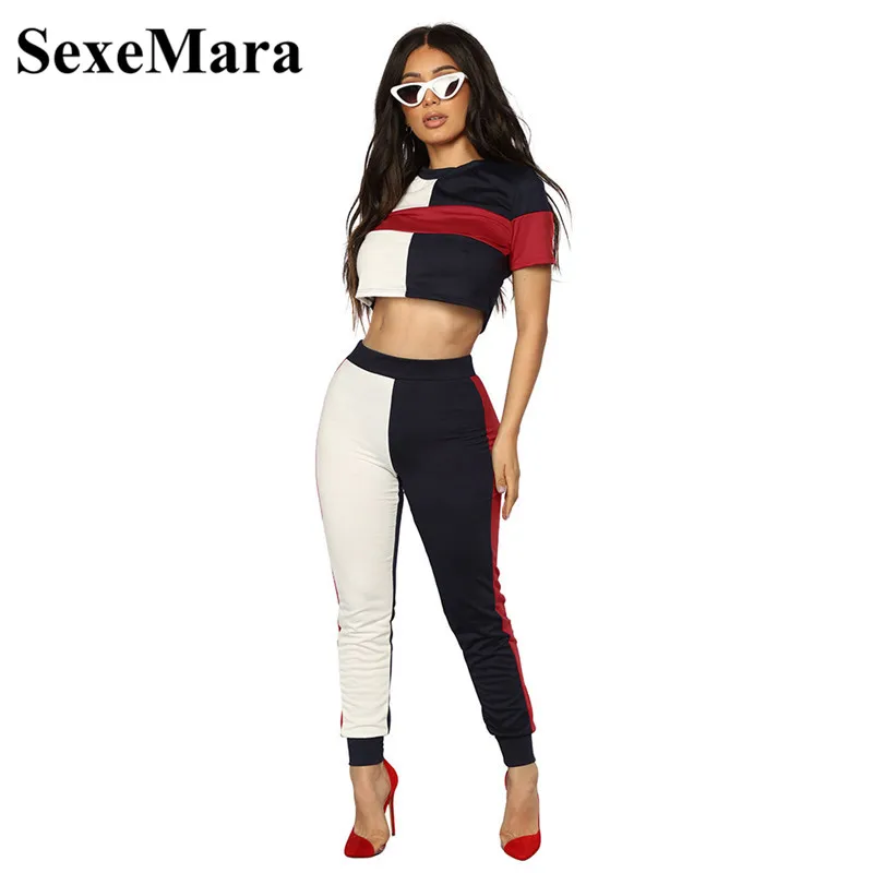 ANJAMANOR Sexy Women 2 Piece Set Top And Pants 2019 Summer Outfits For Woman Fashion Color Block Casual Tracksuit Ropa D35-AE74
ANJAMANOR Sexy Women 2 Piece Set Top And Pants 2019 Summer Outfits For Woman Fashion Color Block Casual Tracksuit Ropa D35-AE74