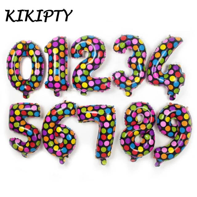 16inch Colorful Point Number balloon Aluminium Foil balloon 0~9 Happy birthday party decoration baby shower party supplies
16inch Colorful Point Number balloon Aluminium Foil balloon 0~9 Happy birthday party decoration baby shower party supplies