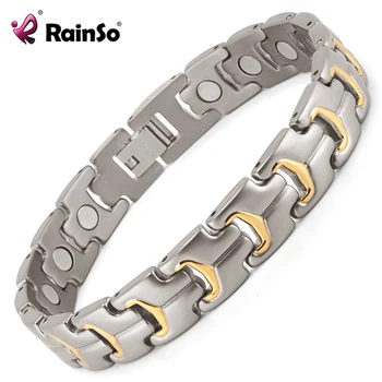 Rainso Men Bracelet Hand Chain Health Energy Magnetic Bracelet Charm Male Titanium Bracelets for Men Jewelry Father's gifts 2020
Rainso Men Bracelet Hand Chain Health Energy Magnetic Bracelet Charm Male Titanium Bracelets for Men Jewelry Father's gifts 2020