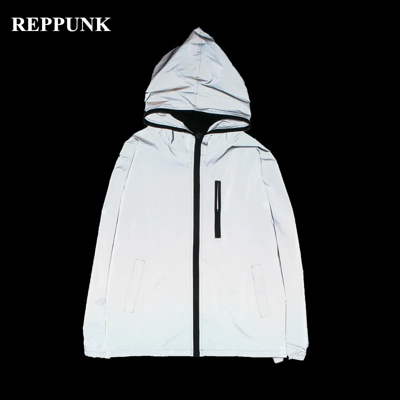 REPPUNK New full reflective jacket men/women harajuku windbreaker jackets hooded hip-hop streetwear night shiny zipper coats
REPPUNK New full reflective jacket men/women harajuku windbreaker jackets hooded hip-hop streetwear night shiny zipper coats
