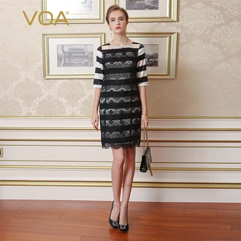 VOA 2018 Summer Silk Lace Women Dress Fashion Classic Black And White Stripe Loose Casual Plus Size Half Sleeve Dress A0258
VOA 2018 Summer Silk Lace Women Dress Fashion Classic Black And White Stripe Loose Casual Plus Size Half Sleeve Dress A0258