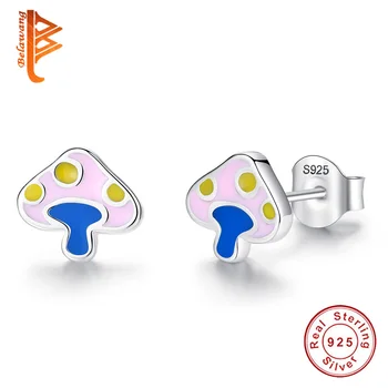 BELAWANG New Pink Enamel Mushroom Stud Earrings 925 Sterling Silver Earrings for Women Girls Fashion Jewelry
BELAWANG New Pink Enamel Mushroom Stud Earrings 925 Sterling Silver Earrings for Women Girls Fashion Jewelry