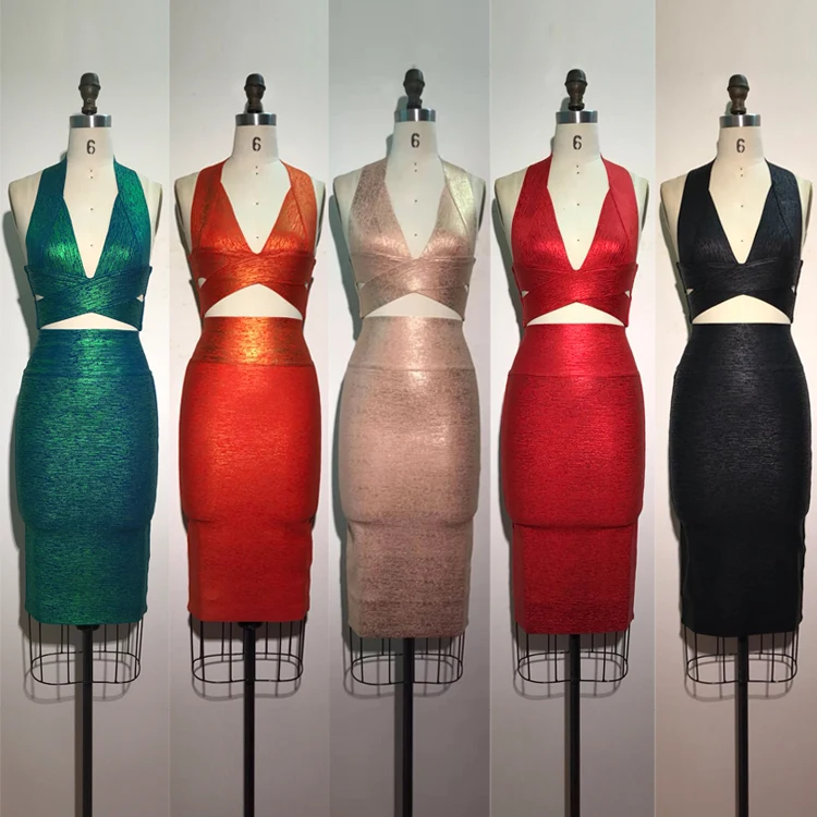 Vestido 5 Colors Sexy V Neck Bronzing Knee Length 2 Pieces Gold Red Bandage Dress Women Charming Bodycon Bandage Dress
Vestido 5 Colors Sexy V Neck Bronzing Knee Length 2 Pieces Gold Red Bandage Dress Women Charming Bodycon Bandage Dress