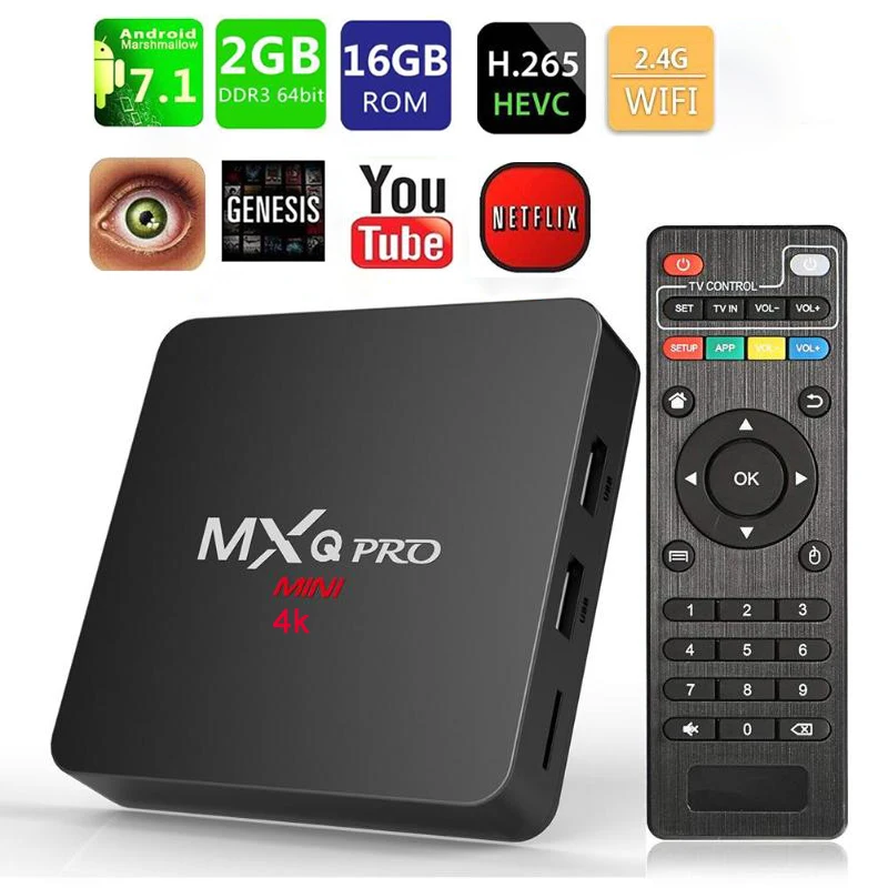 Hot Sales Set-top boxs MXQ pro Android Tv box 4k 2G 16G RK3229 Smart BOX Android 7.1 4K HD 3D 2.4G WiFi PK h96 max X96 Tv Box
Hot Sales Set-top boxs MXQ pro Android Tv box 4k 2G 16G RK3229 Smart BOX Android 7.1 4K HD 3D 2.4G WiFi PK h96 max X96 Tv Box