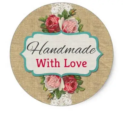1.5inch Handmade With Love Vintage Roses Product Packaging Classic Round Sticker
1.5inch Handmade With Love Vintage Roses Product Packaging Classic Round Sticker