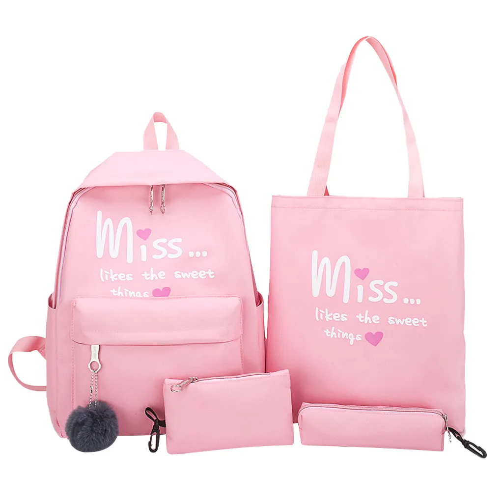 4 Sets Women Canvas Bags School Bags for Teenage Girls Cartoon Alphabet Student Backpack Casual Large Capacity Travel Bags #10
4 Sets Women Canvas Bags School Bags for Teenage Girls Cartoon Alphabet Student Backpack Casual Large Capacity Travel Bags #10