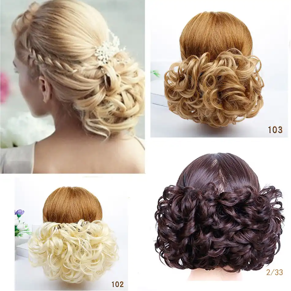 Mumupi Fashion Curly Claw Elastic Net Chignon With Two Combs Easy