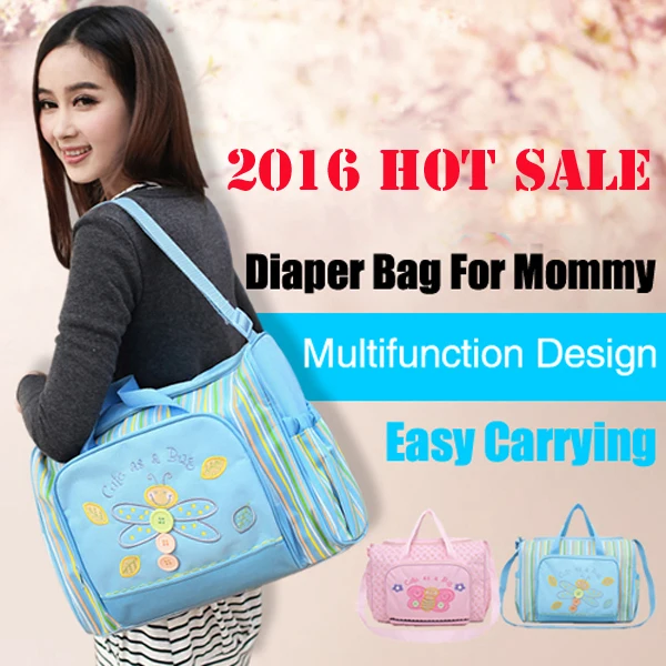 Image New Trendy Fashion Mother Outdoor Bags Animal Bee butterfly Prints Stylish Mom Diaper Bag Multi functional And Large Capacity