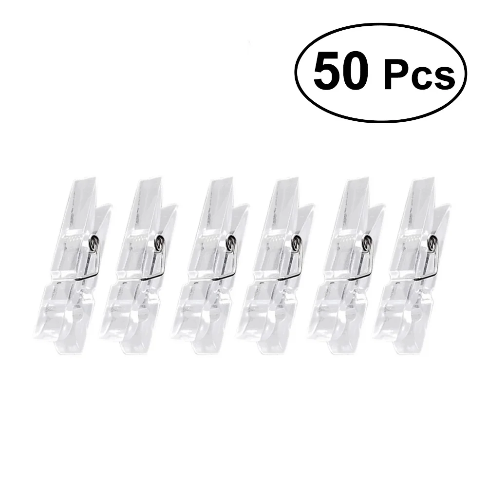 50x Plastic Clothes Pegs Photos Hanging Pins Spring Clamps Laundry Hanger Clips 