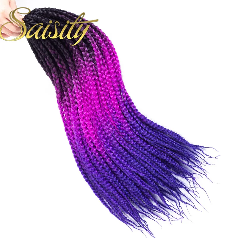 Saisity Box оплетка цвета серый фиолетовый блонд синий косы с крючком синтетические