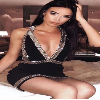 Summer dress women 2019 sexy beading sleeveless spaghetti strap bandage dress deep V hollow out vestidos celebrity party dresses
Summer dress women 2019 sexy beading sleeveless spaghetti strap bandage dress deep V hollow out vestidos celebrity party dresses