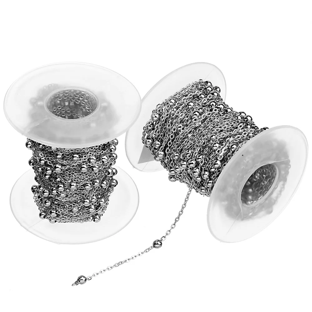 10 Yard 304 Stainless Steel Satellite Chain with 1.5mm 2mm Flat Link 4mm Ball Beaded Solder Station Chain DIY Jewelry Findings
10 Yard 304 Stainless Steel Satellite Chain with 1.5mm 2mm Flat Link 4mm Ball Beaded Solder Station Chain DIY Jewelry Findings