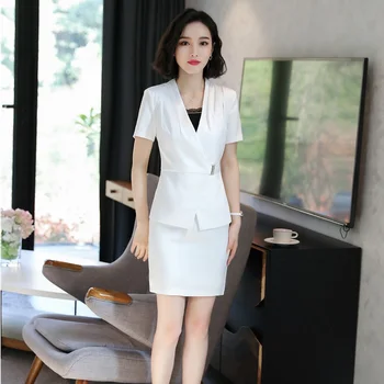 Elegant White Summer Professional Business Blazers Suits With 2 Pieces Tops And Skirt Ladies Office Work Uniforms Sets Plus Size
Elegant White Summer Professional Business Blazers Suits With 2 Pieces Tops And Skirt Ladies Office Work Uniforms Sets Plus Size