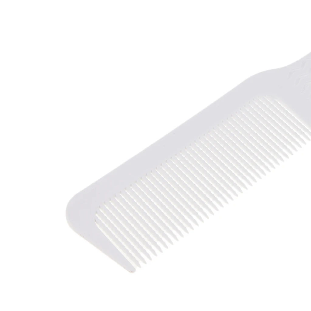 2 Pieces 9.3 inch Flat Top Clipper Comb Finely Waved Teeth Barber Salon Hair Cut Styling Comb - White Black Heat-Resistant
