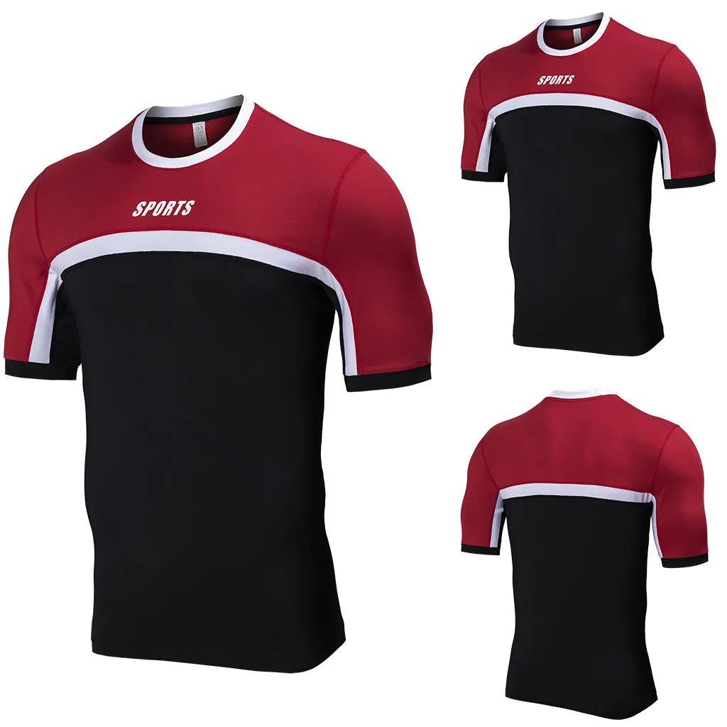 2019 Sport T Shirt Men Cotton O-Neck Gym Training Tshirt men Elastic tight Running T shirt Sport Bodybuilding Fitness shirt #TX4
2019 Sport T Shirt Men Cotton O-Neck Gym Training Tshirt men Elastic tight Running T shirt Sport Bodybuilding Fitness shirt #TX4