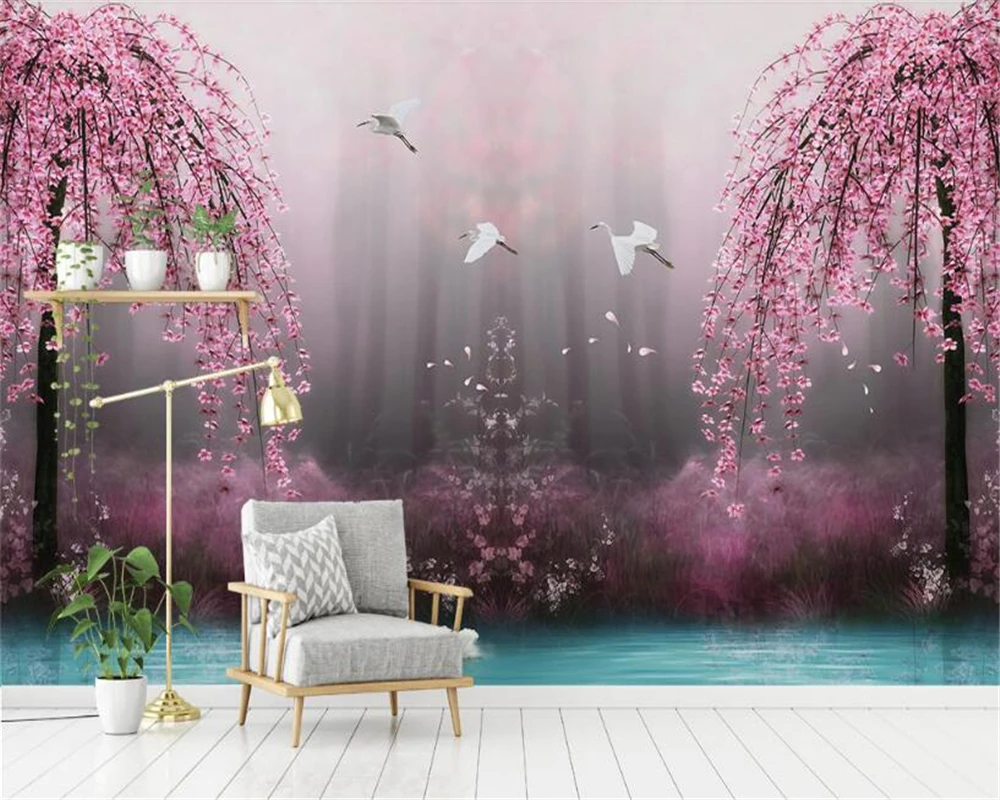 beibehang Custom silky papel de parede 3d wallpaper beautiful dream pink cherry three-dimensional lake landscape TV background
beibehang Custom silky papel de parede 3d wallpaper beautiful dream pink cherry three-dimensional lake landscape TV background