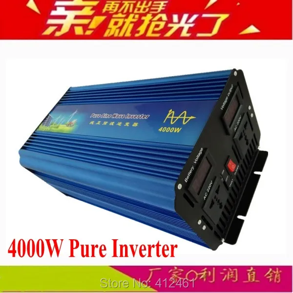 4000W 12V/24VDC 110V/220VAC Pure Sine Wave Inverter Off Grid Solar Wind Power Inverter, Surge Power 8000W PV Inverter
4000W 12V/24VDC 110V/220VAC Pure Sine Wave Inverter Off Grid Solar Wind Power Inverter, Surge Power 8000W PV Inverter