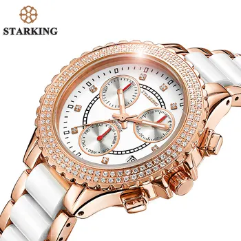 STARKING Luxury Brand Women Watches Rose Gold Bracelets Ladies Stainless Case High Quality Ceramic Watch Quartz Relogio Feminino
STARKING Luxury Brand Women Watches Rose Gold Bracelets Ladies Stainless Case High Quality Ceramic Watch Quartz Relogio Feminino