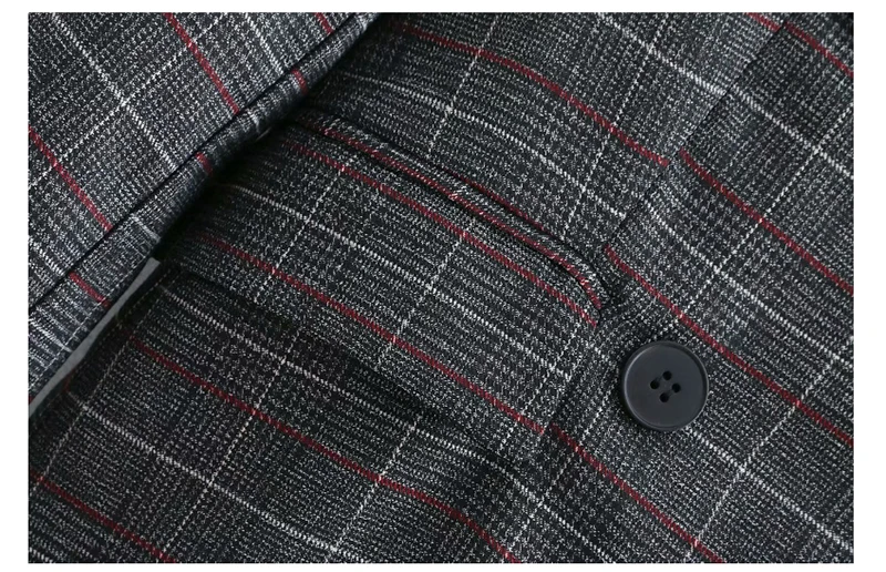 2018 Spring And Summer Women Suit New European Fashion Medium And Long Slim Fit Plaid Casual Blazer Small Suit For Women D8A159 (9)