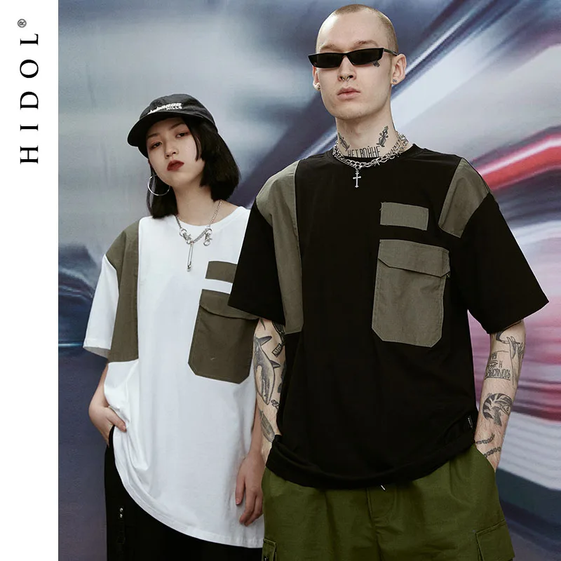 Summer Contrast Color T-shirt Tactical Pocket Short Sleeve Tee Hip Hop Swag T shirt Men High Street Tshirt Army Green/White Rap
Summer Contrast Color T-shirt Tactical Pocket Short Sleeve Tee Hip Hop Swag T shirt Men High Street Tshirt Army Green/White Rap