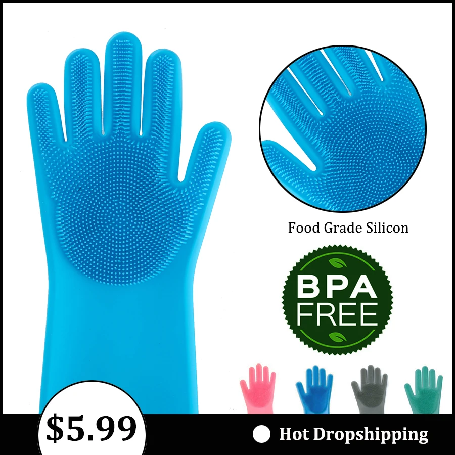 1 Pair Silicone Magic Scrubber Rubber Gloves Eco-Friendly Cleaning Sponge Dishwashing Brushs Household Cleaning Gloves
1 Pair Silicone Magic Scrubber Rubber Gloves Eco-Friendly Cleaning Sponge Dishwashing Brushs Household Cleaning Gloves