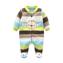 M-12 3 m Macacão de Bebê Inverno Quente Fleece Conjunto de Roupas para Meninos Macaco Dos Desenhos Animados Infantil Meninas Roupas Roupas de Recém-nascidos macacão de Bebê Macacão(China)