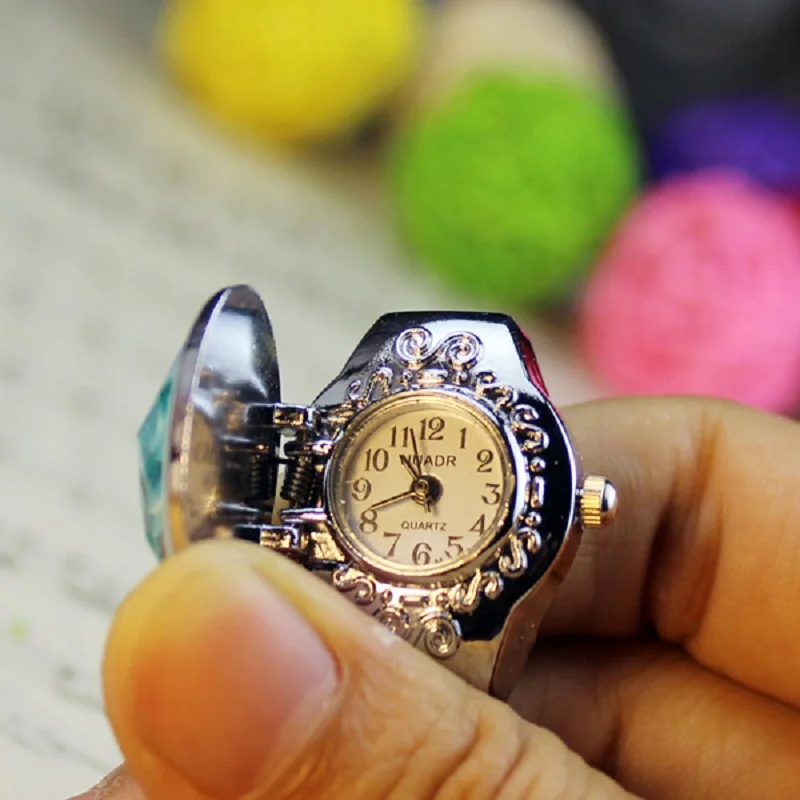 Модные женские часы кольца эллиптические Раскладушки с цветочным рисунком