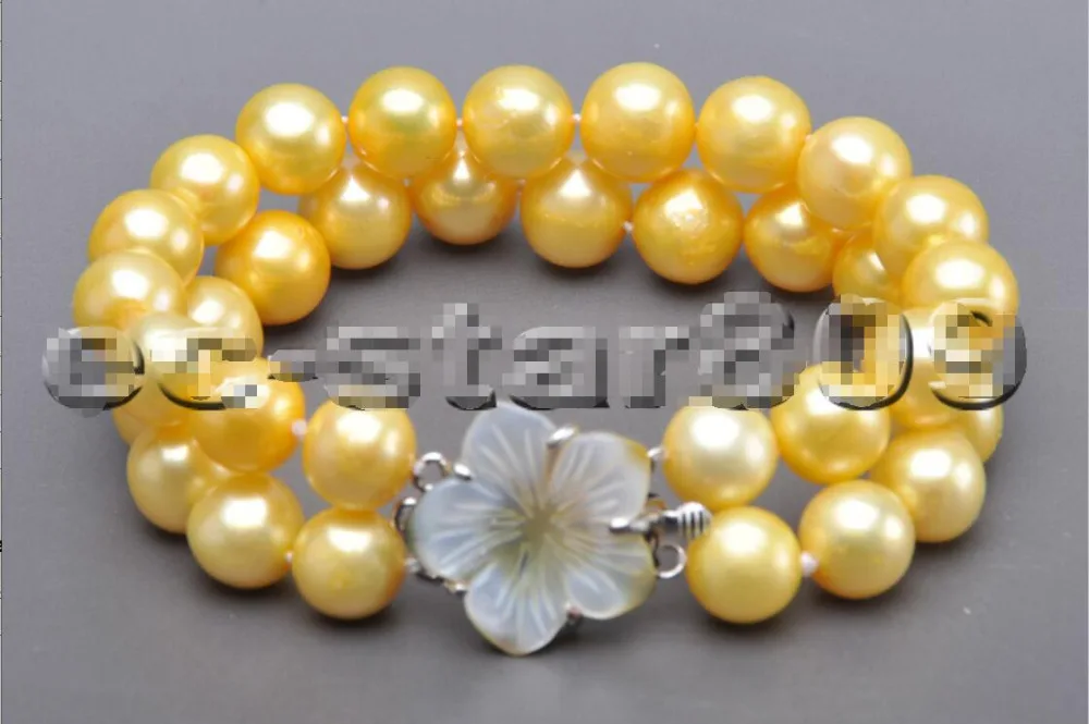Free shipping hot sale Women Bridal Wedding Jewelry >> 2row 8" 12mm Golden Round Freshwater Cultured Pearl Bracelet
Free shipping hot sale Women Bridal Wedding Jewelry >> 2row 8" 12mm Golden Round Freshwater Cultured Pearl Bracelet