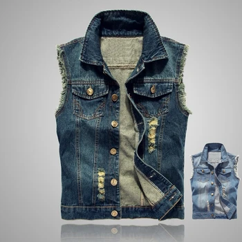 b Spring Autumn Denim Vest Mens Jackets Sleeveless black Outerwear mens denim Coats jackets Tank Top Cowboy Man Ripped vest
b Spring Autumn Denim Vest Mens Jackets Sleeveless black Outerwear mens denim Coats jackets Tank Top Cowboy Man Ripped vest