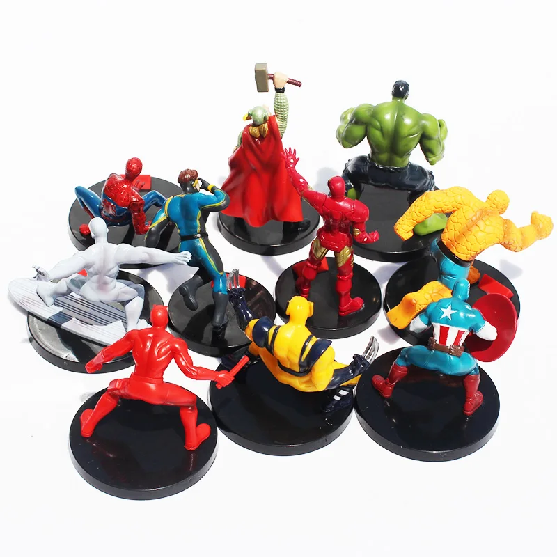 10Pcs/Set The Superheroes Figure Toy Hulk Thor Spiderman Iron Man Quicksilver Ben Grimm PVC Figures Dolls
10Pcs/Set The Superheroes Figure Toy Hulk Thor Spiderman Iron Man Quicksilver Ben Grimm PVC Figures Dolls