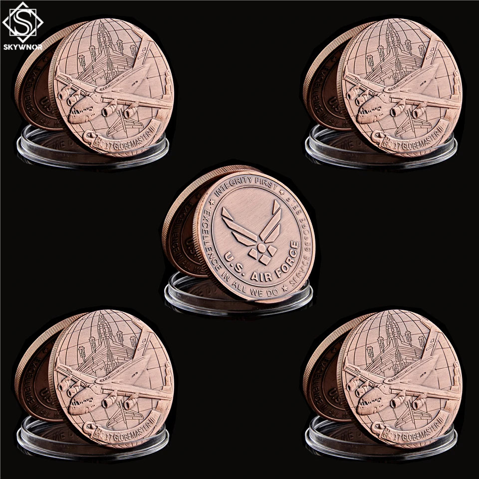 5PCS USA Military Air Force Boeing C-17 Globemaster II Copper Token Challenge Coin Collectibles
5PCS USA Military Air Force Boeing C-17 Globemaster II Copper Token Challenge Coin Collectibles