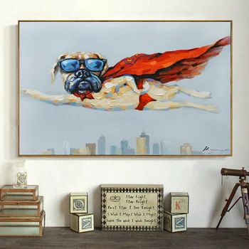 Cartoon Cute Animal Superman Dog Wall Decor Canvas 100% Hand Painted Oil Painting Picture For Children Bedroom Child Gift
Cartoon Cute Animal Superman Dog Wall Decor Canvas 100% Hand Painted Oil Painting Picture For Children Bedroom Child Gift