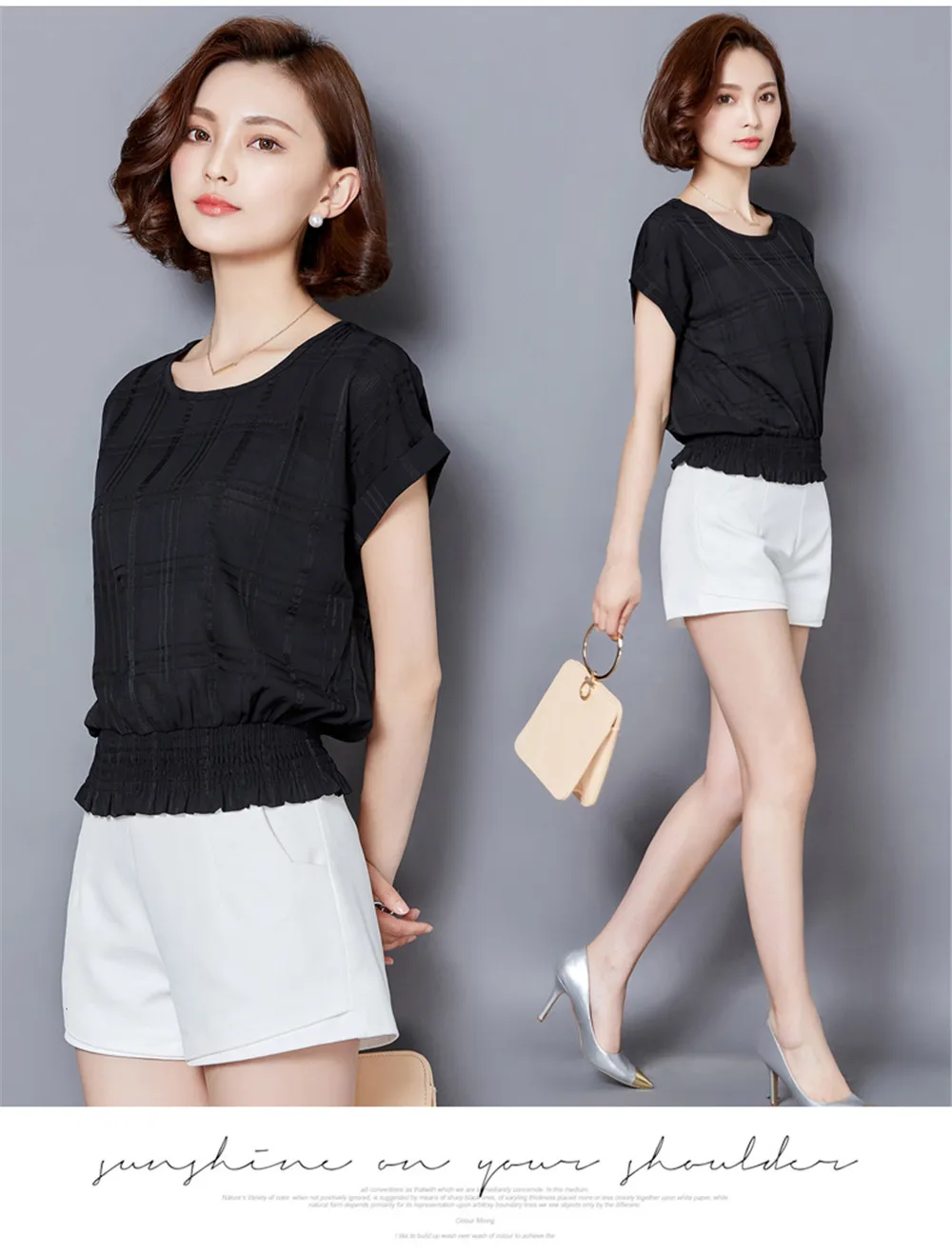 White High Waist All Match Blouse shirt For Women 2018 Summer Short Batwing Sleeve Loose Women Blouse Top Linen O-neck Blusas (20)