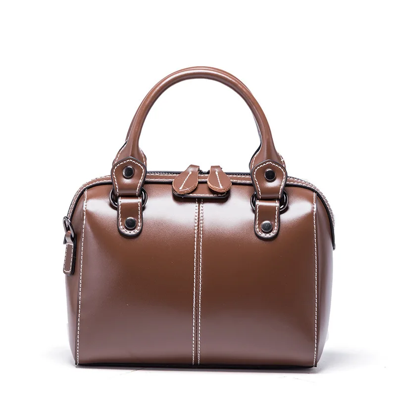 Kajie Vintage Boston Oil Wax Genuine Leather Women Messenger Bags Luxury Handbags Designer Shoulder Bag Female Postman Tote
Kajie Vintage Boston Oil Wax Genuine Leather Women Messenger Bags Luxury Handbags Designer Shoulder Bag Female Postman Tote