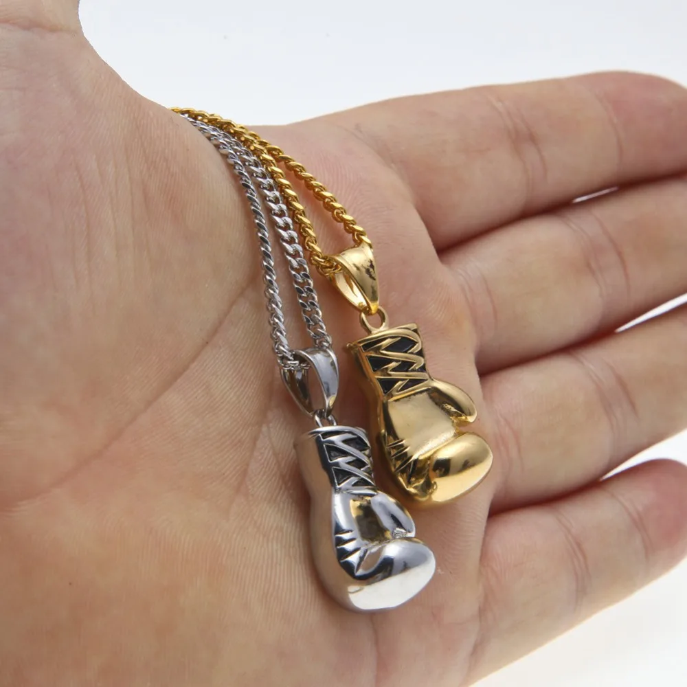 Rock Jewelry Gifts Stainless Steel Pendants Women Men Bling Boxing gloves Necklaces Golden Charm Night bar Club Chains
Rock Jewelry Gifts Stainless Steel Pendants Women Men Bling Boxing gloves Necklaces Golden Charm Night bar Club Chains