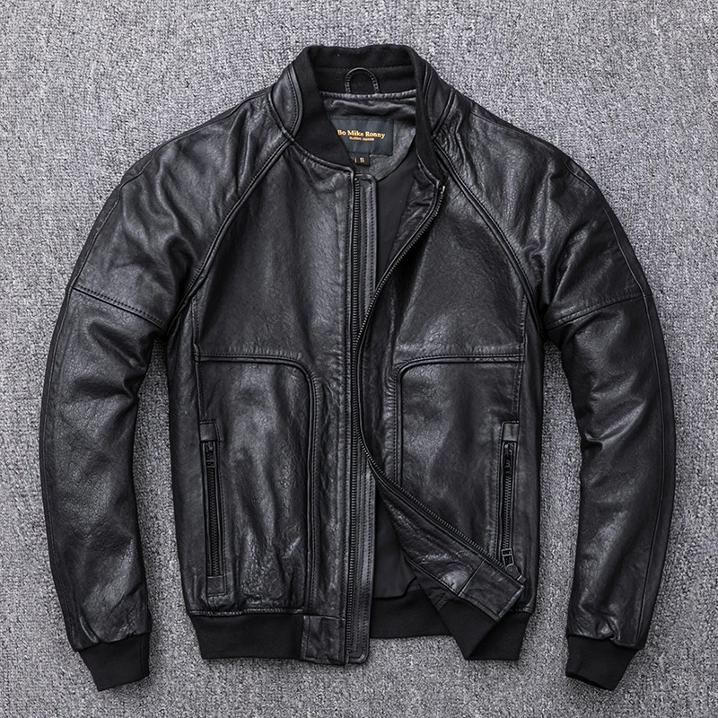 2019 Fashion Washed Vegetable Tanned Sheepskin Genuine Leather Jacket Men Slim Fit Short Baseball Uniform Casual Leather Coat
2019 Fashion Washed Vegetable Tanned Sheepskin Genuine Leather Jacket Men Slim Fit Short Baseball Uniform Casual Leather Coat