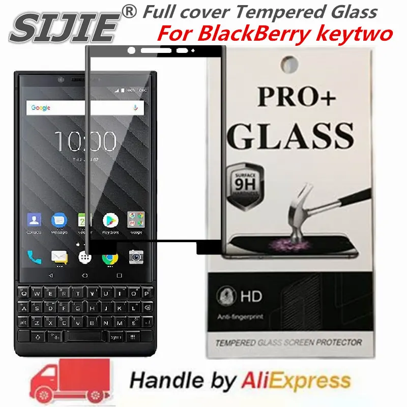Full cover Tempered Glass For BlackBerry keytwo screen protective smartphone clear frame all 9H toughened black display | Мобильные