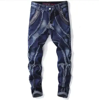 New Brand Patchwork Punk Fashion Men's Straight Jeans Casual Long Pants Rock Style Ripped Patches Denim Jeans For Man Size 29-38
New Brand Patchwork Punk Fashion Men's Straight Jeans Casual Long Pants Rock Style Ripped Patches Denim Jeans For Man Size 29-38