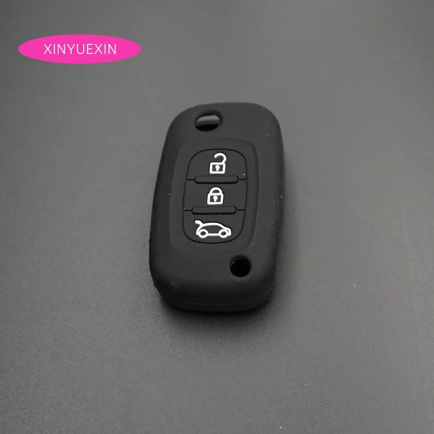Xinyuexin силиконовый чехол для автомобильного ключа брелок Renault Fluence Clio Scenic Megane Duster