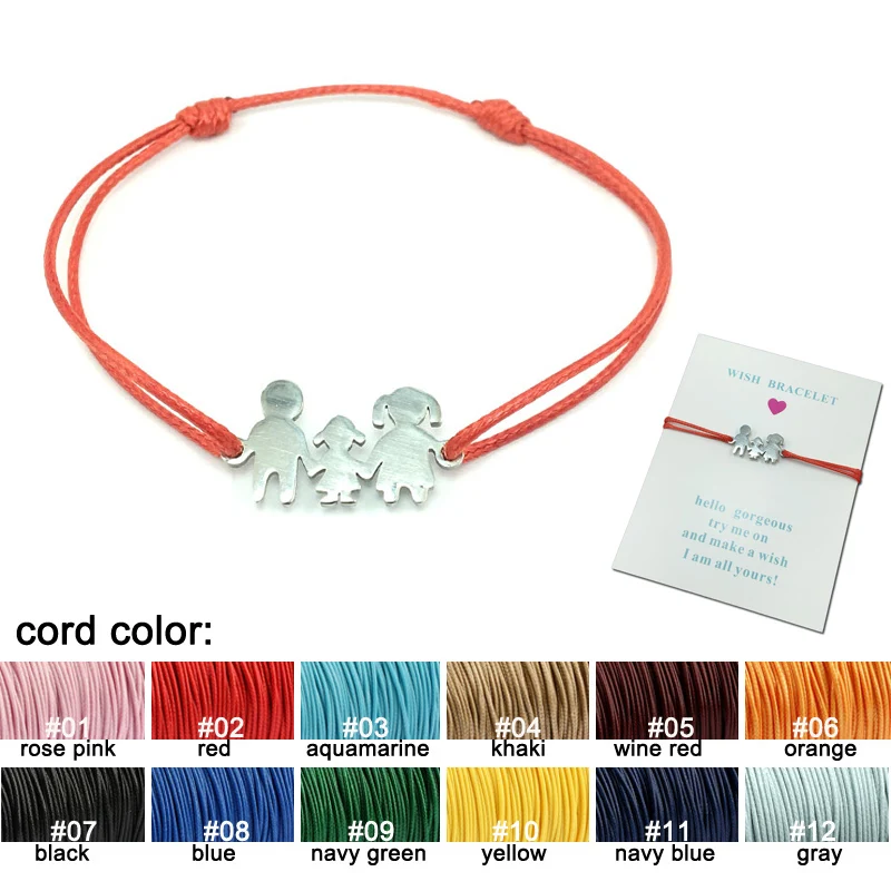 Wish Bracelet Stainless Steel Family Pendant Good Luck Bracelet Charm Adjustable String Cord Bracelet For Women Girls
Wish Bracelet Stainless Steel Family Pendant Good Luck Bracelet Charm Adjustable String Cord Bracelet For Women Girls
