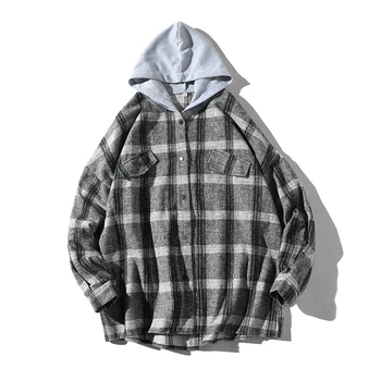 Loldeal Men's Hooded Plaid Flannel Button Down Shirt Long Sleeve Vintage Loose Hip Hop Checked Shirt
Loldeal Men's Hooded Plaid Flannel Button Down Shirt Long Sleeve Vintage Loose Hip Hop Checked Shirt
