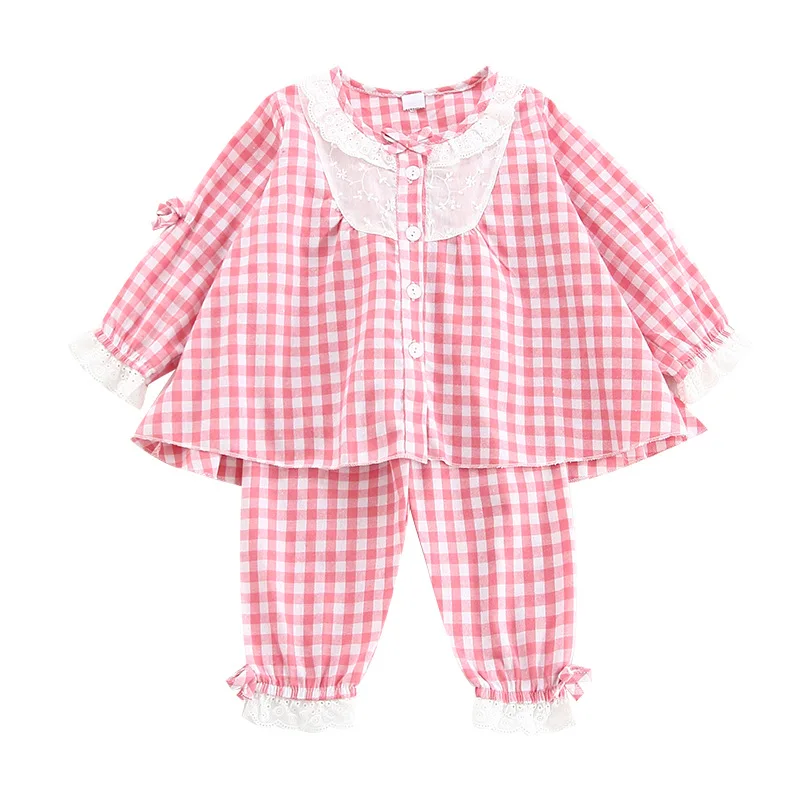 Korean Plaid Baby Girl Clothes set Long Pants Long-sleeved Baby Girl Home Service suit Cotton Kids Pajamas Children Sleepwear
Korean Plaid Baby Girl Clothes set Long Pants Long-sleeved Baby Girl Home Service suit Cotton Kids Pajamas Children Sleepwear