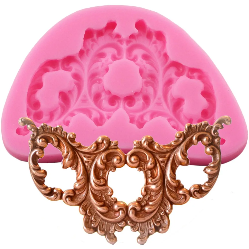 

3D Craft Baroque Scroll Relief Silicone Mold Fondant Chocolate Candy Gumpaste Mold Cupcake Cookie Baking Cake Decorating Tools