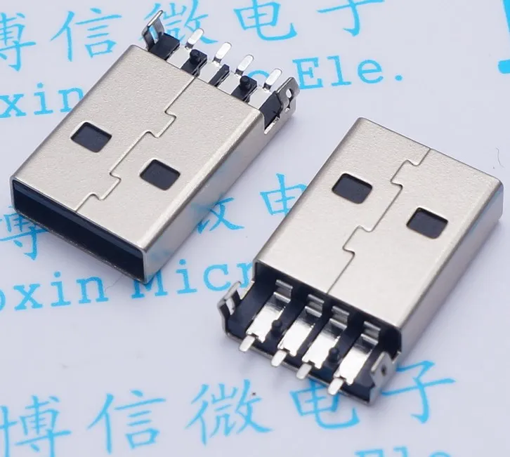 100pcs USB A male Sink board USB data interface plug socket SMD 180 degree 4Pin Bend foot black/white rubber With fixed column
100pcs USB A male Sink board USB data interface plug socket SMD 180 degree 4Pin Bend foot black/white rubber With fixed column