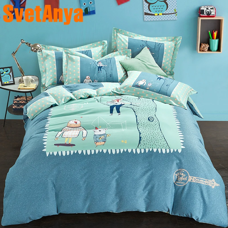 Svetanya Cartoon Print Bedding Set Sanded Cotton Sheet Pillowcases Duvet Cover Sets Queen Double King Size Bedlinen Kit
Svetanya Cartoon Print Bedding Set Sanded Cotton Sheet Pillowcases Duvet Cover Sets Queen Double King Size Bedlinen Kit
