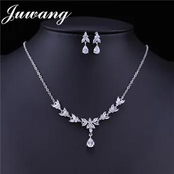 JUWANG Brand Fashion Wedding Jewelry Sets for Woman AAA CZ Flower Bridal Earrings Necklace Sets Engagement Gift
JUWANG Brand Fashion Wedding Jewelry Sets for Woman AAA CZ Flower Bridal Earrings Necklace Sets Engagement Gift