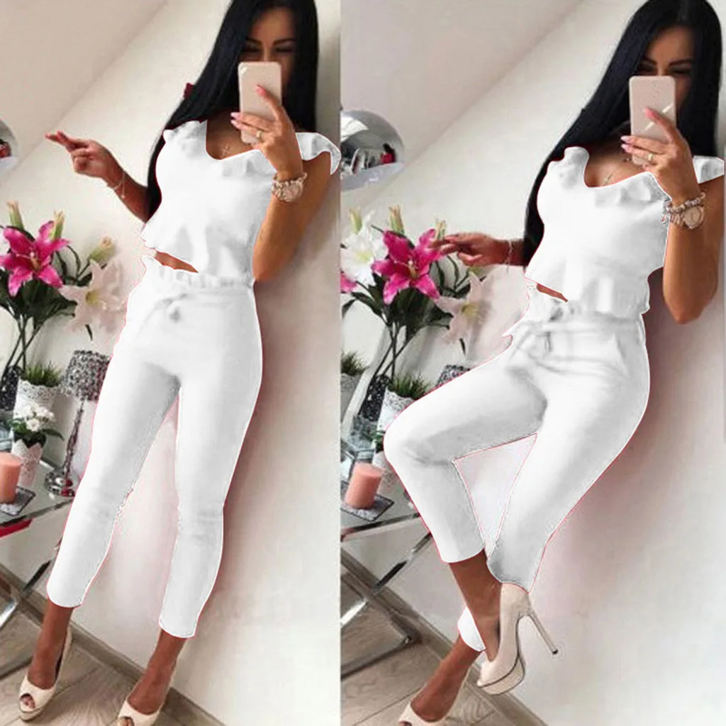 two piece set top and pants women Crop Top Ruffle Long Pant High Waisted Ladies 2 piece set women
two piece set top and pants women Crop Top Ruffle Long Pant High Waisted Ladies 2 piece set women